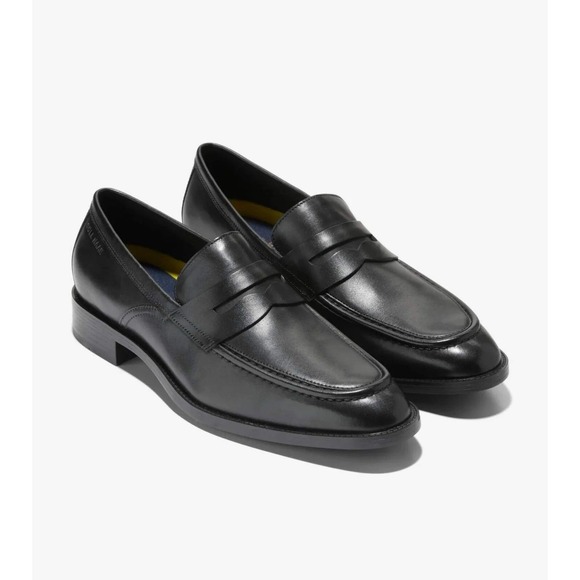 Cole Haan Mens Size 9 M Grand Hawthorne Black Leather Penny Loafer C33223